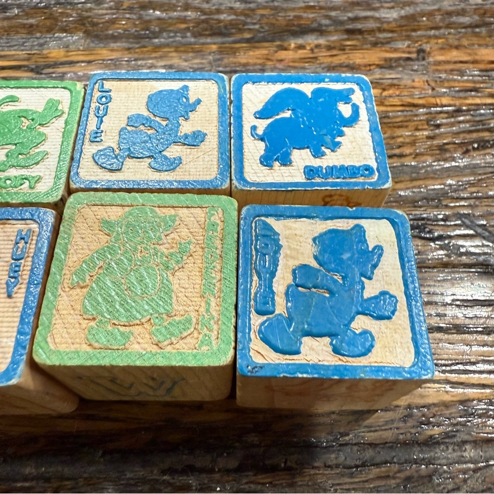 Disney Colorful Wooden Alphabet Blocks for Kids Lot of 10 Disneyland Collectible - Picture 4 of 8